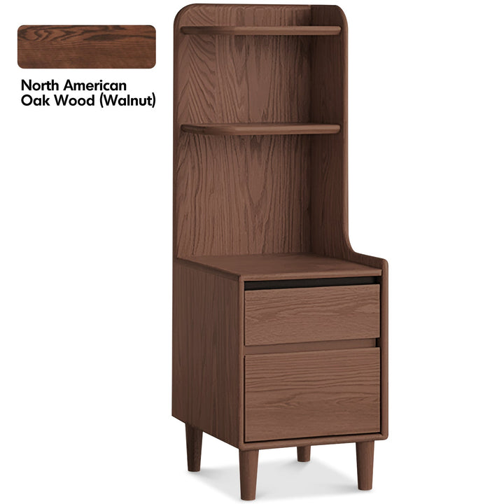 Scandinavian oak wood side table shelf luma detail 1.