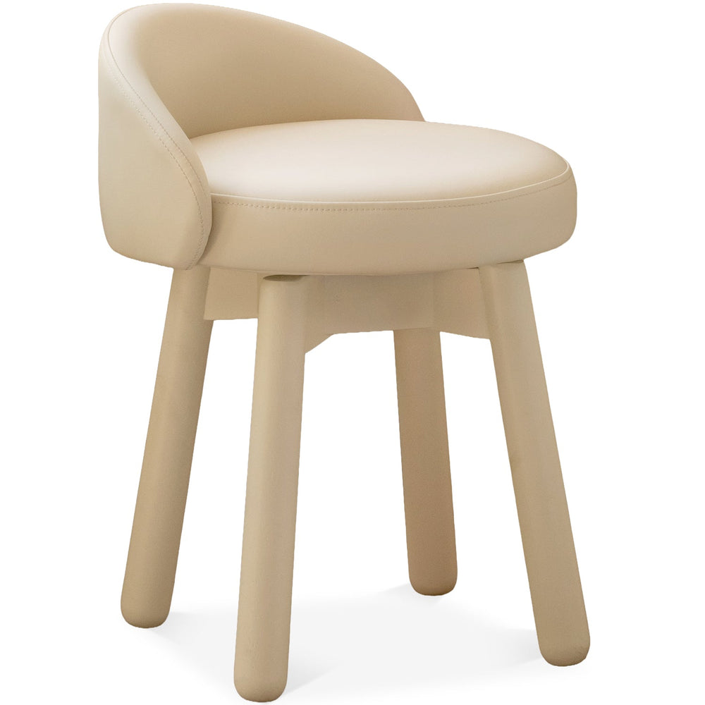 Modern microfiber fiber leather dressing chair pea in white background.
