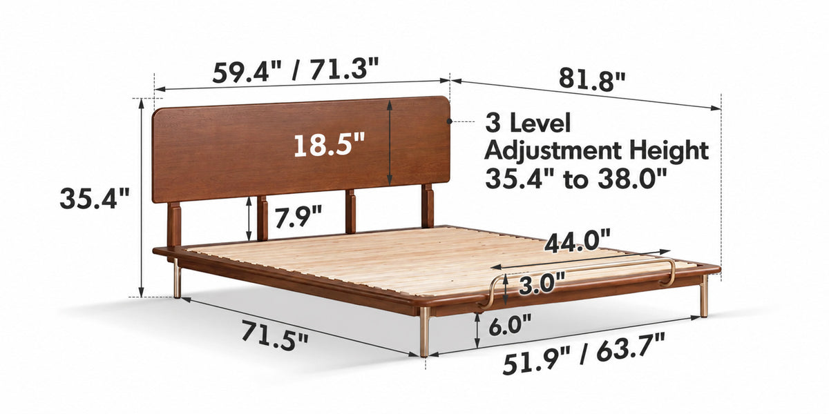 Bauhaus Boxwood Bed AMERICANO Size Chart