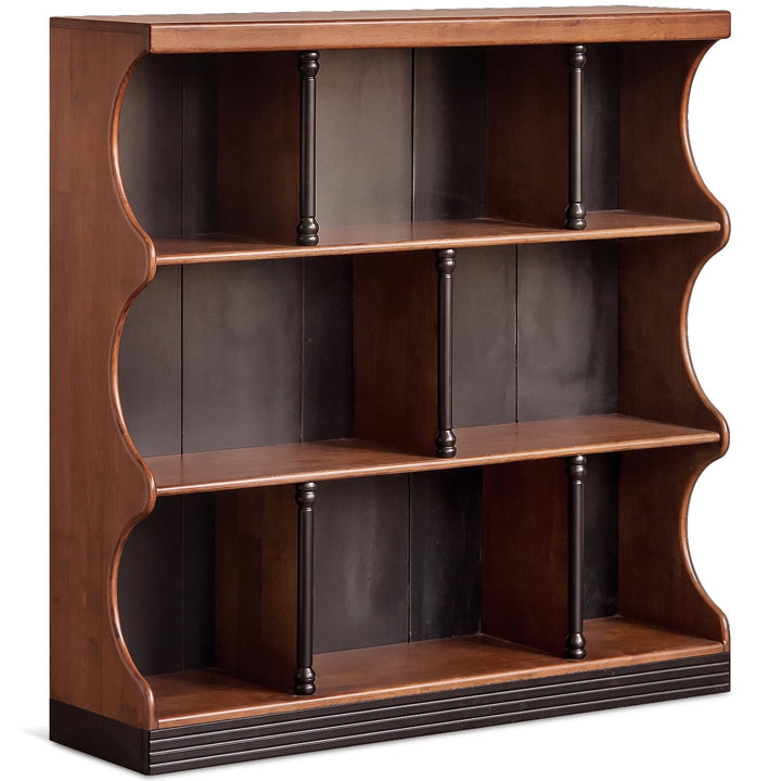 Vintage rubber wood bookshelf hadid situational feels.