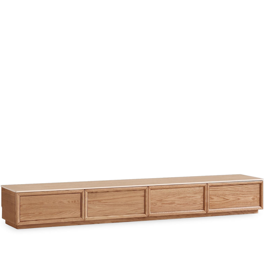 Scandinavian oak wood tv console rockwell in still life.