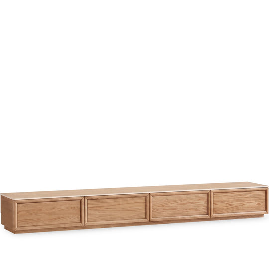 Scandinavian oak wood tv console rockwell in white background.