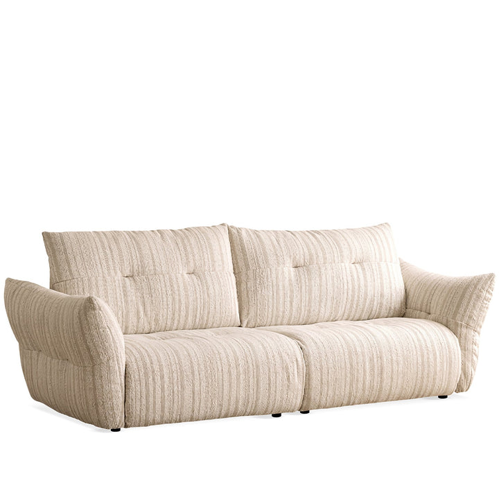 Cream fabric 3 seater sofa mochi detail 10.