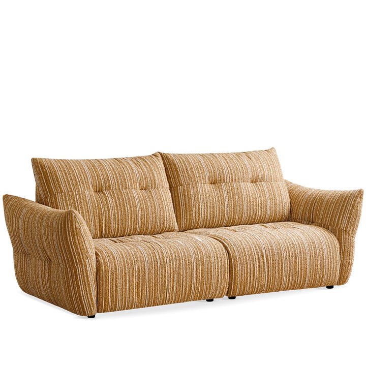Cream fabric 3 seater sofa mochi detail 11.