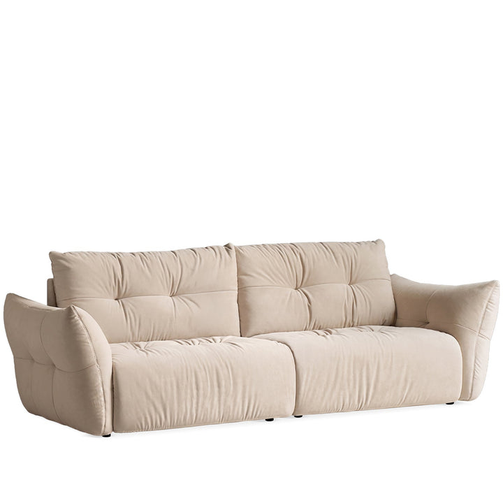 Cream fabric 3 seater sofa mochi detail 3.