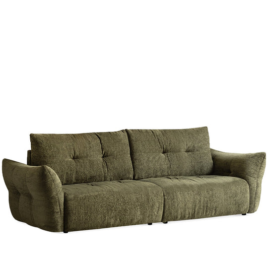 Cream fabric 3 seater sofa mochi in white background.