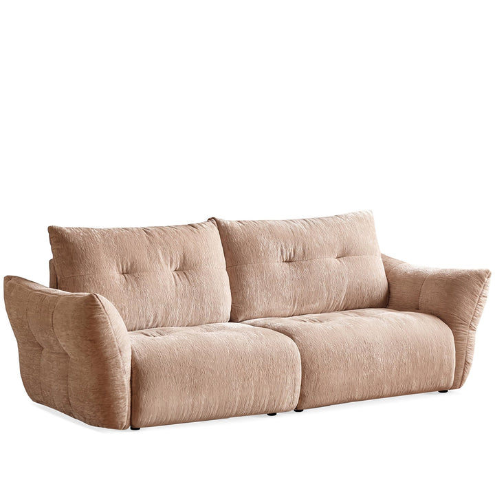 Cream fabric 3 seater sofa mochi detail 5.