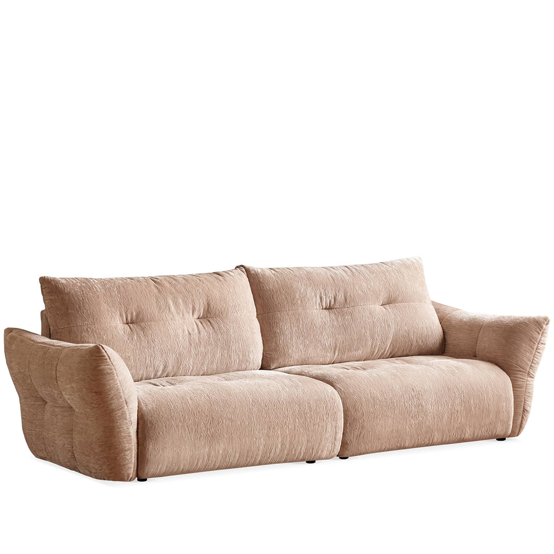 Cream fabric 3 seater sofa mochi detail 6.