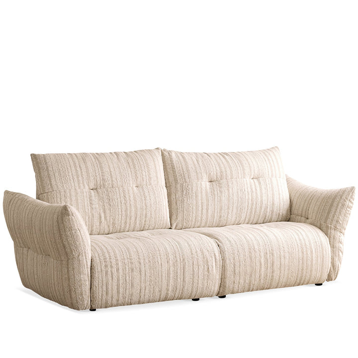 Cream fabric 3 seater sofa mochi detail 9.
