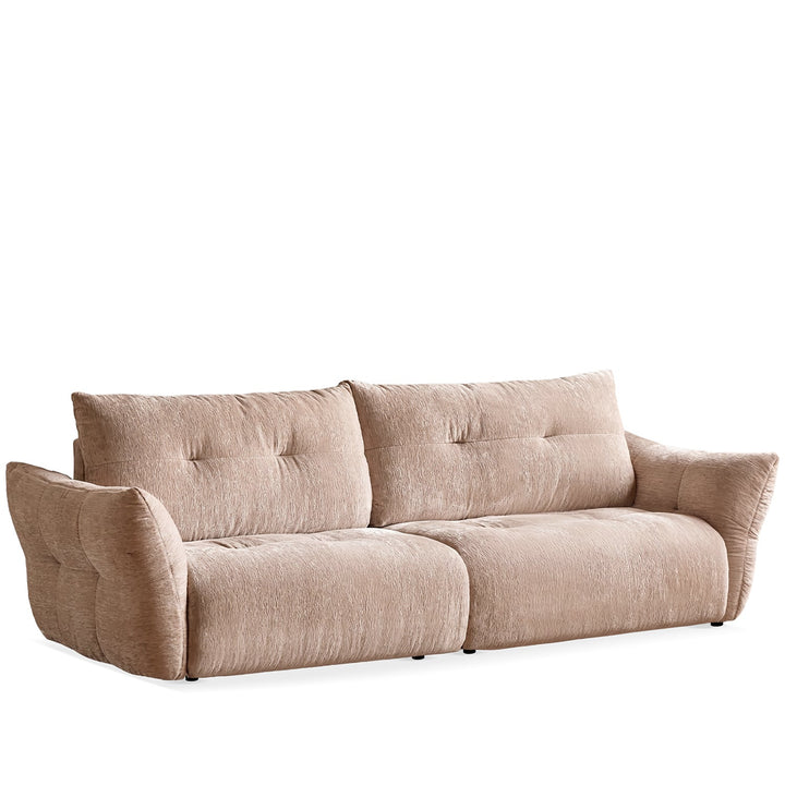 Cream fabric 4 seater sofa mochi detail 11.