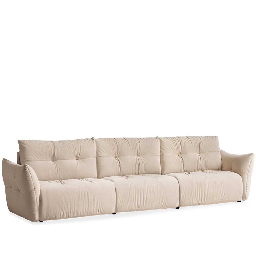 Cream fabric 4 seater sofa mochi detail 5.