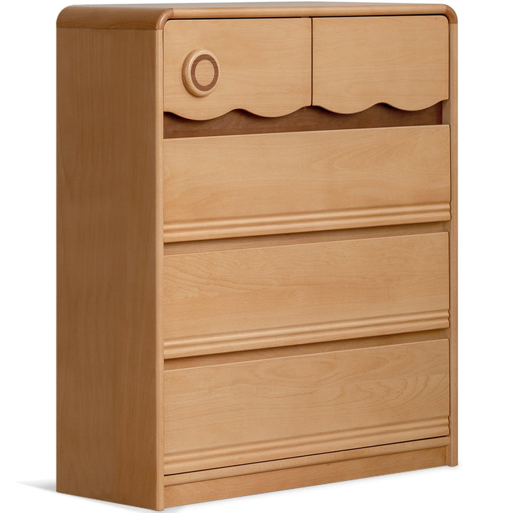 Scandinavian beech wood kids chest of drawers creamy environmental situation.
