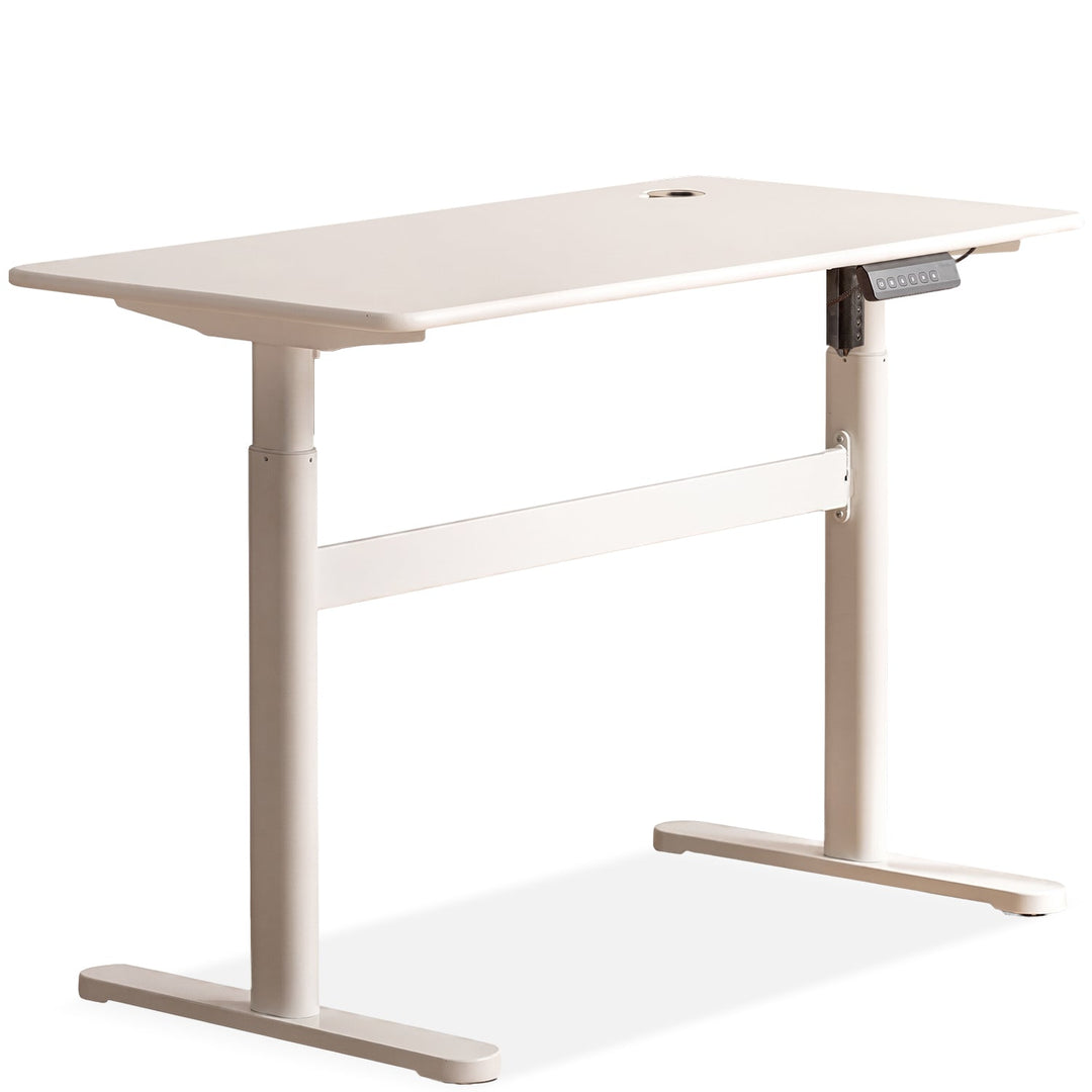 Modern rubber wood electric height adjustable study table oracle in white background.