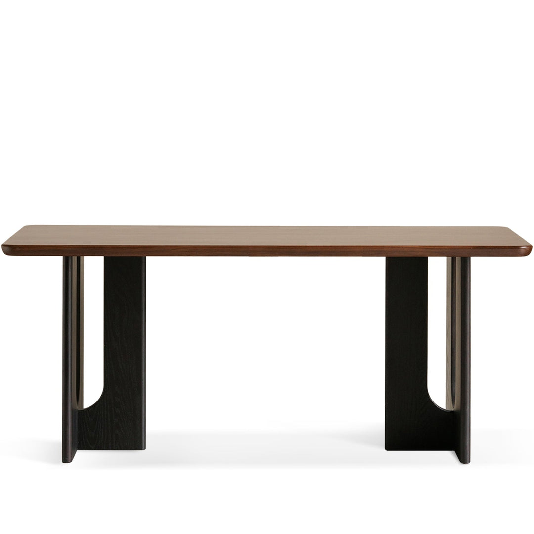 Vintage walnut wood dining table savor conceptual design.