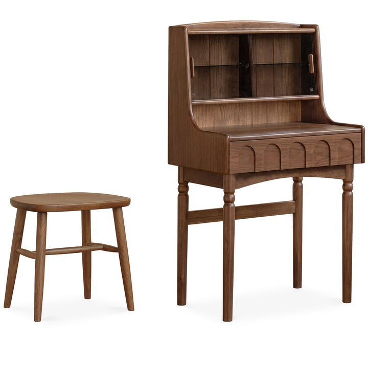 Japandi walnut wood dressing table anna conceptual design.
