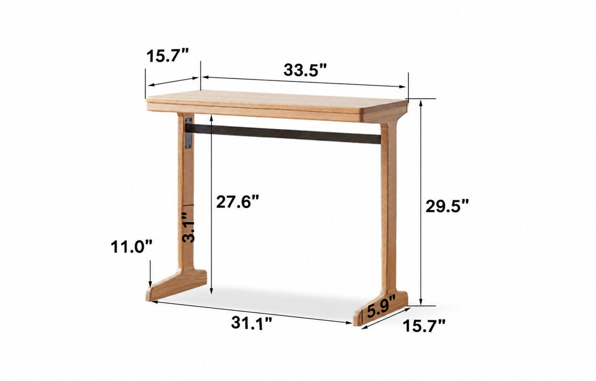 Scandinavian Wood Study Table KANGAROO Size Chart