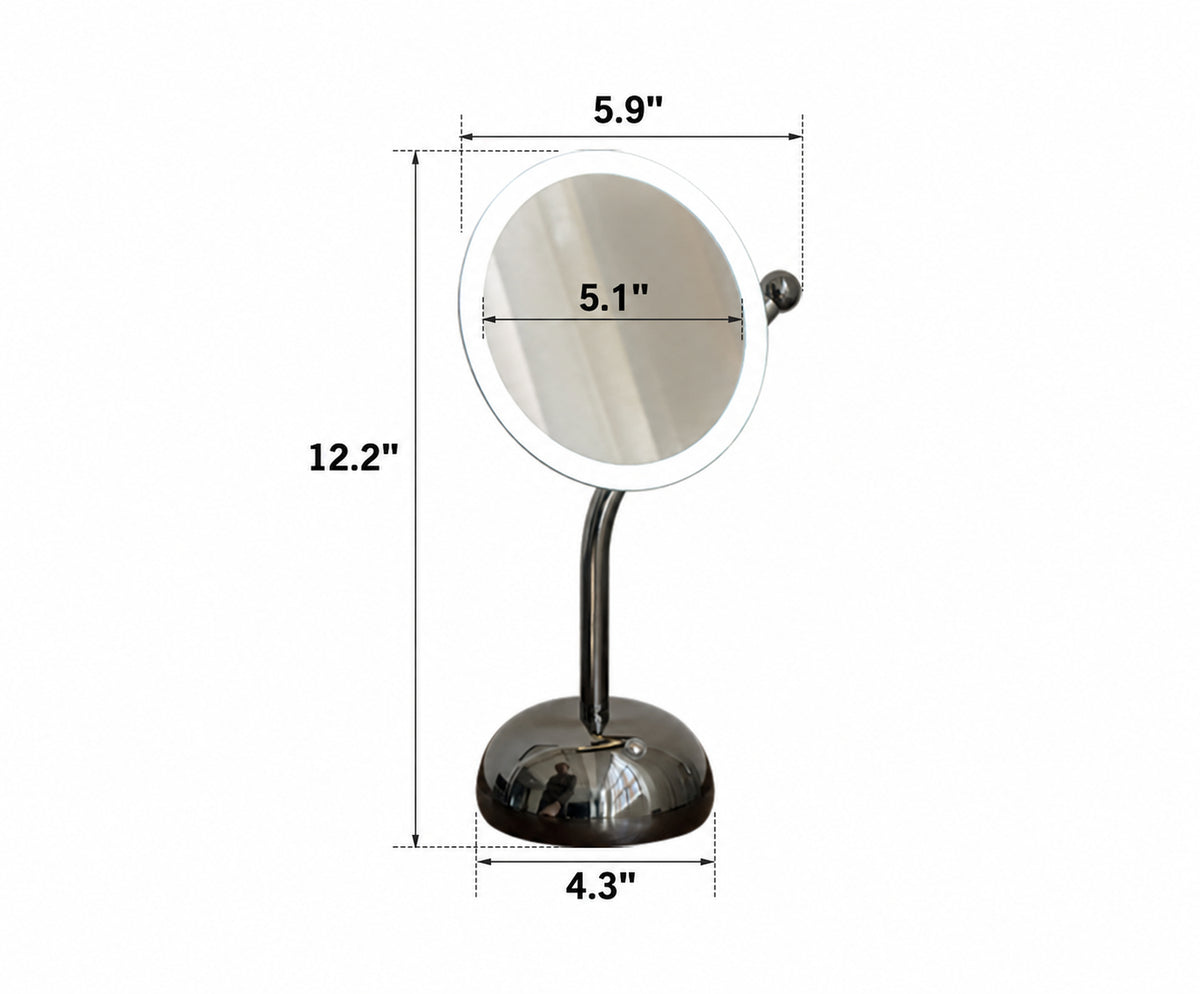 Modern LED Dressing Mirror MOON Size Chart