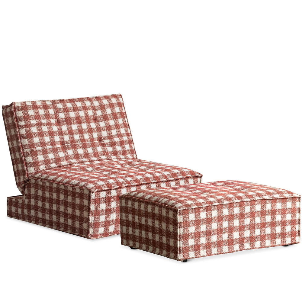 Bauhaus chenille velvet fabric 1 seater sofa bed drift in white background.