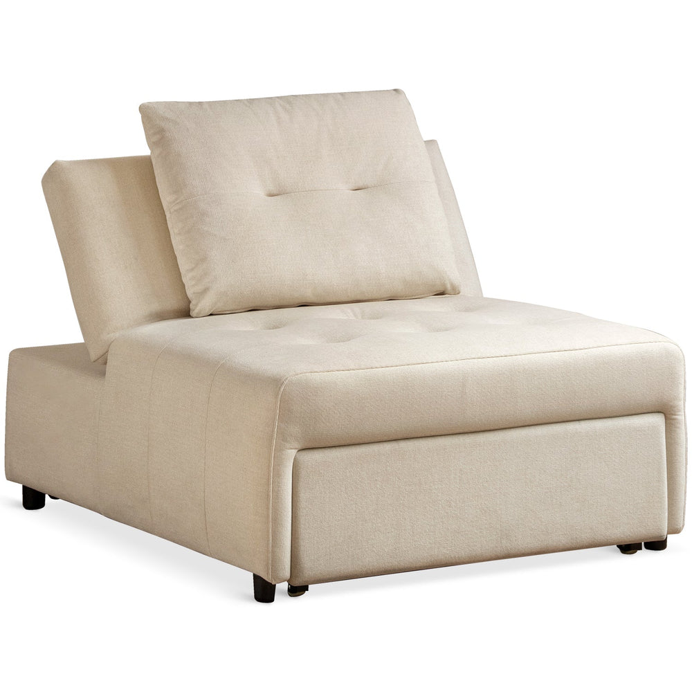 Modern cat scratch resistant fabric 1 seater sofa bed macaron in white background.