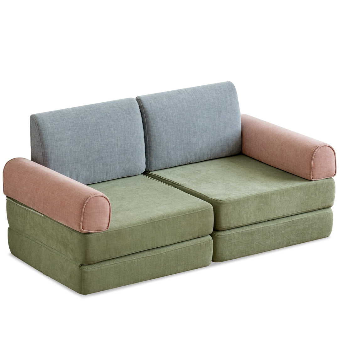 Contemporary chenille velvet fabric kids modular sofa block environmental situation.
