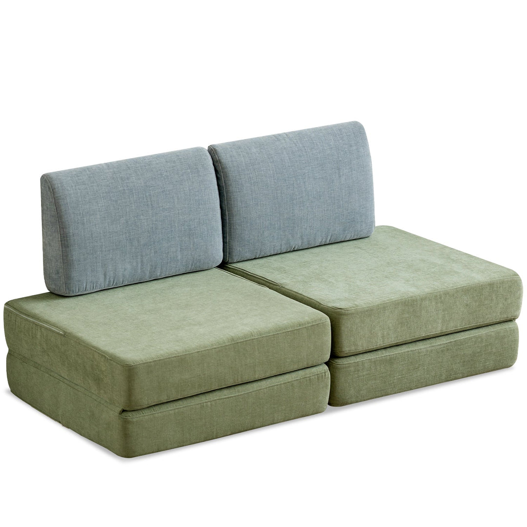 Contemporary chenille velvet fabric kids modular sofa block conceptual design.