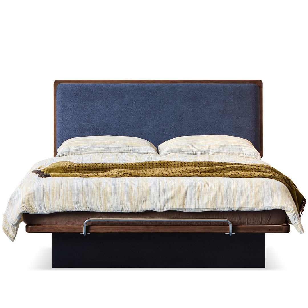Bauhaus walnut wood storage bed film situational feels.