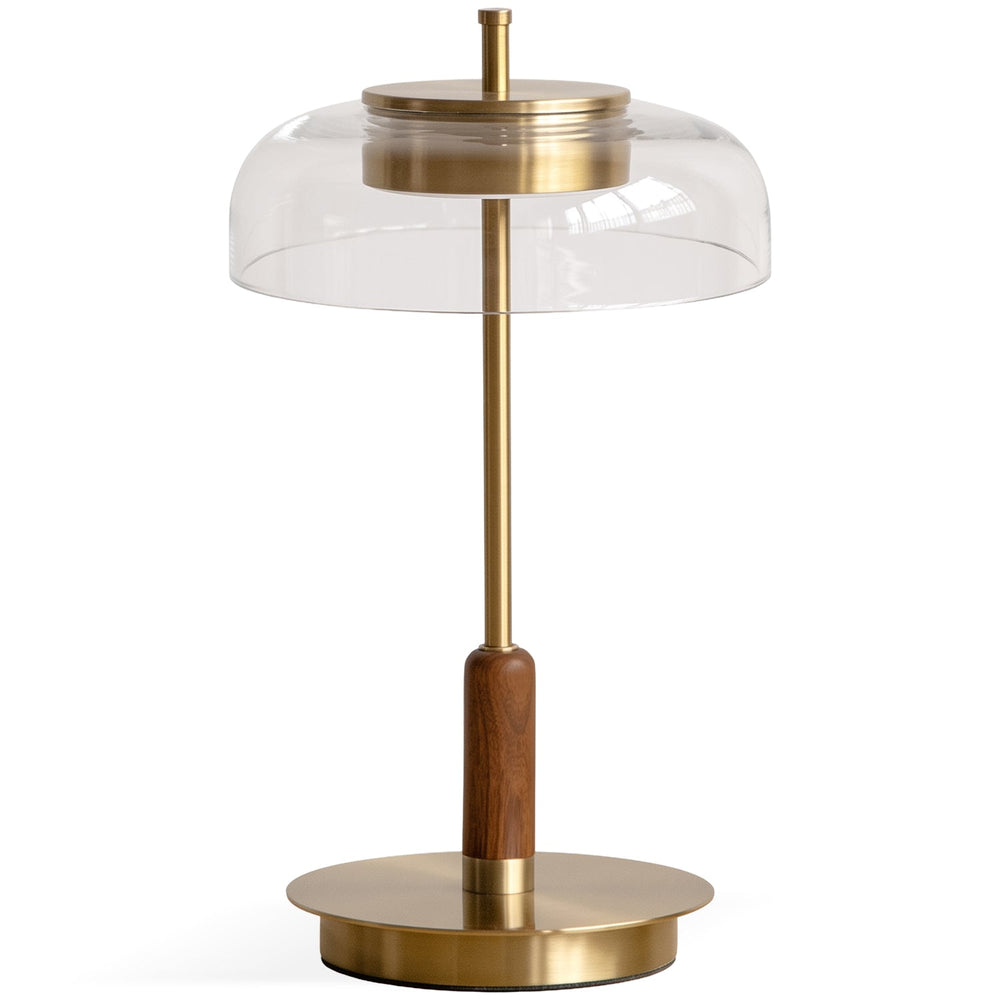 Bauhaus brass table lamp dream in white background.
