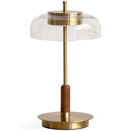 Bauhaus brass table lamp dream in white background.
