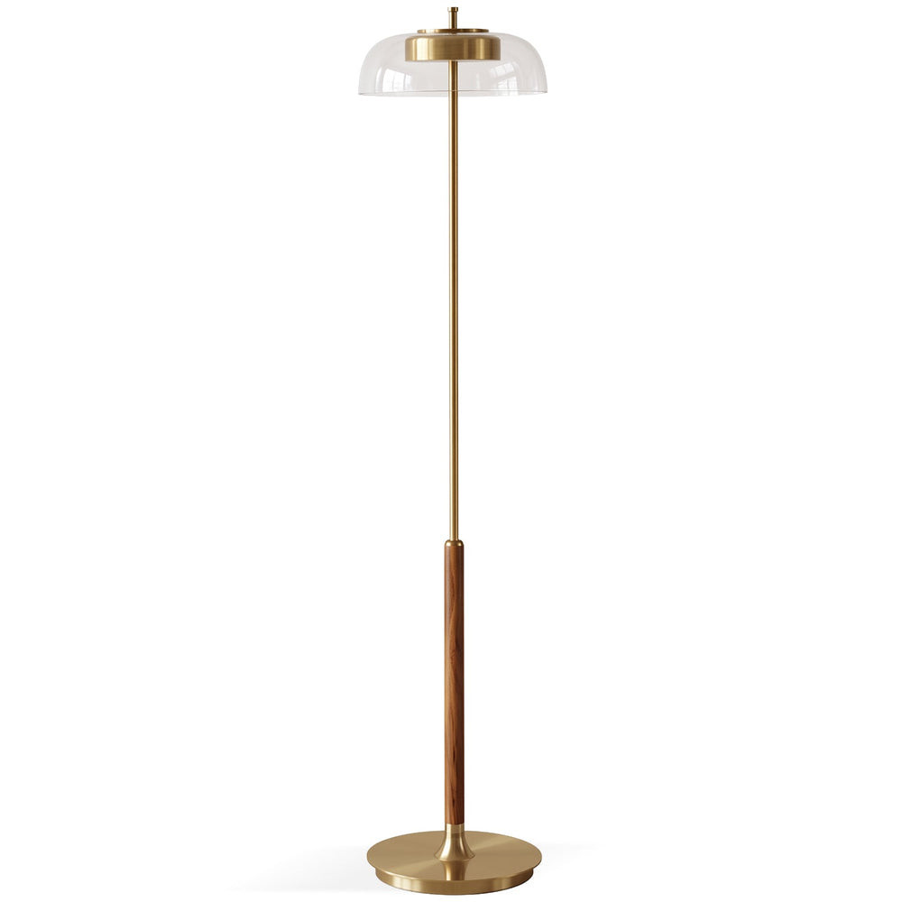 Bauhaus brass floor lamp dream in white background.
