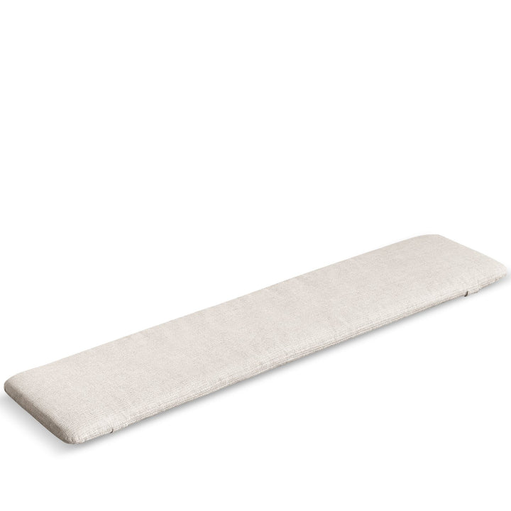Scandinavian removable padded bench cushion cheese in white background.