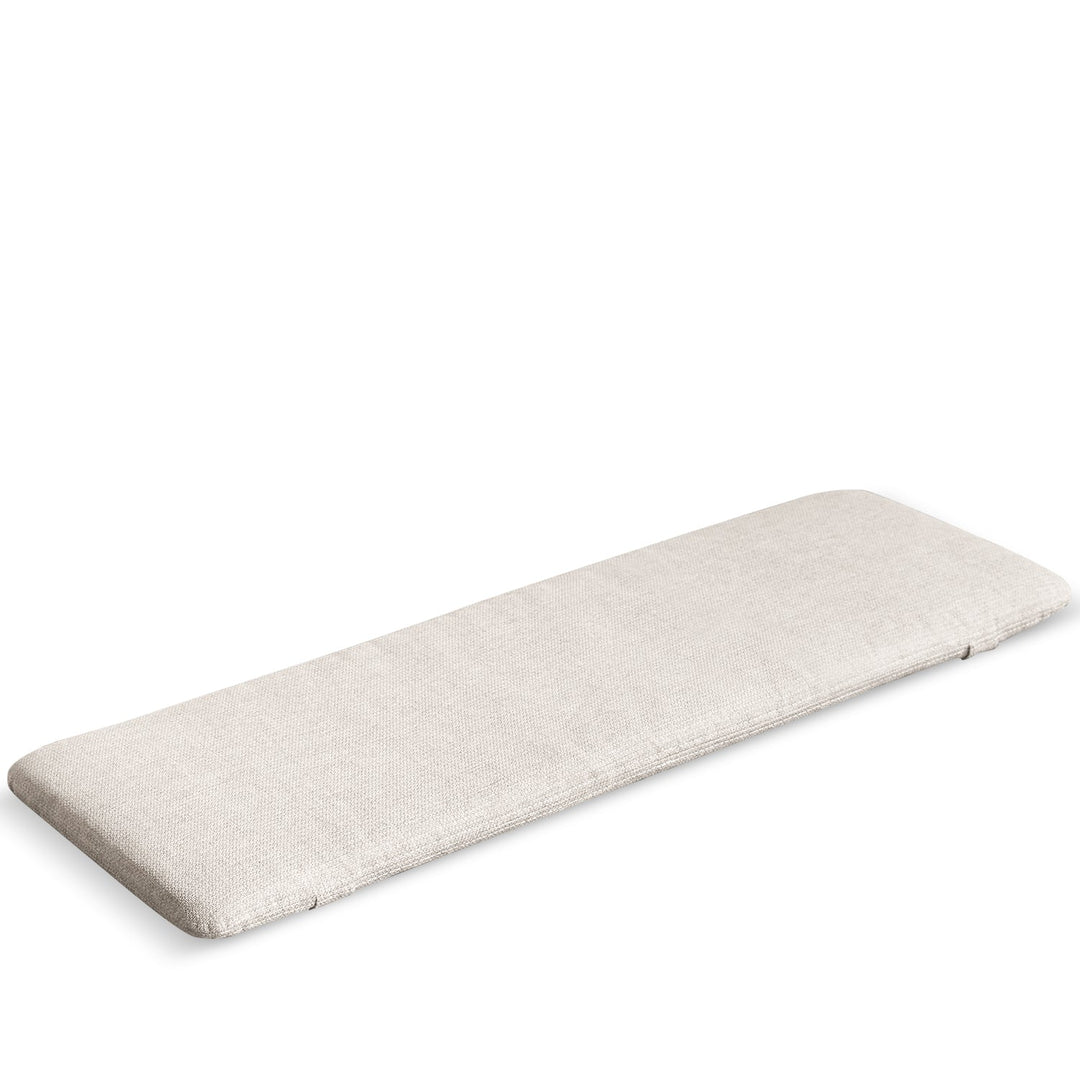 Scandinavian removable padded bench cushion cheese layered structure.