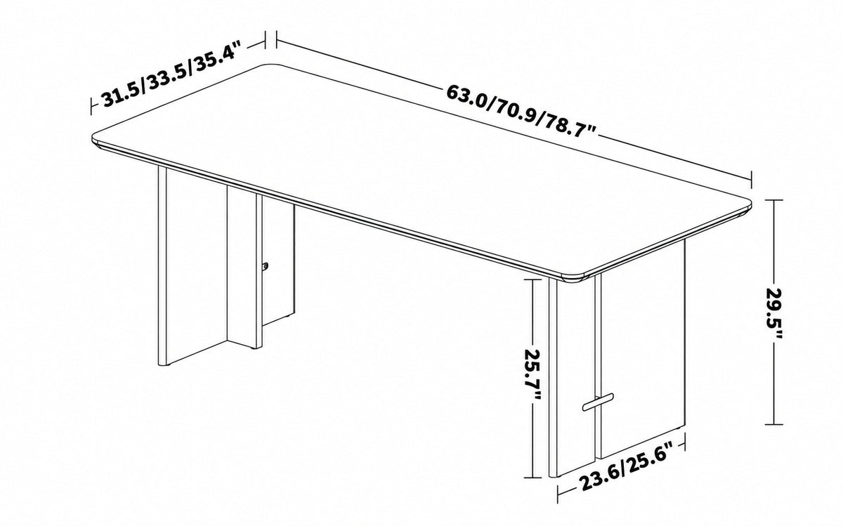 Bauhaus Boxwood Sintered Stone Dining Table ROMA Size Chart