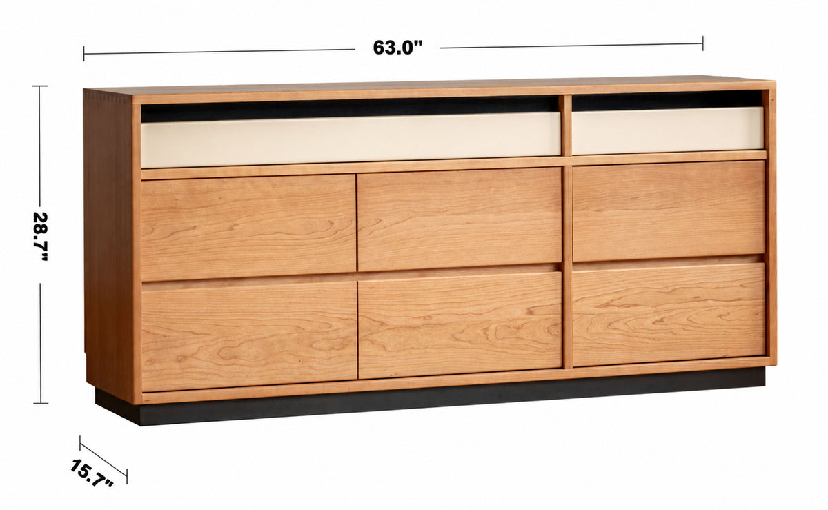 Scandinavian Cherry Wood Chest Of 9 Drawers TIMELESS Size Chart