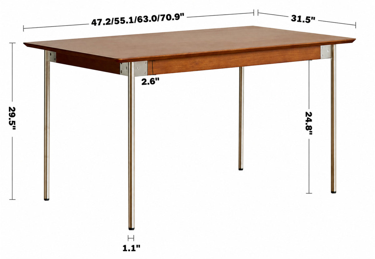 Bauhaus Boxwood Dining Table SEASON Size Chart