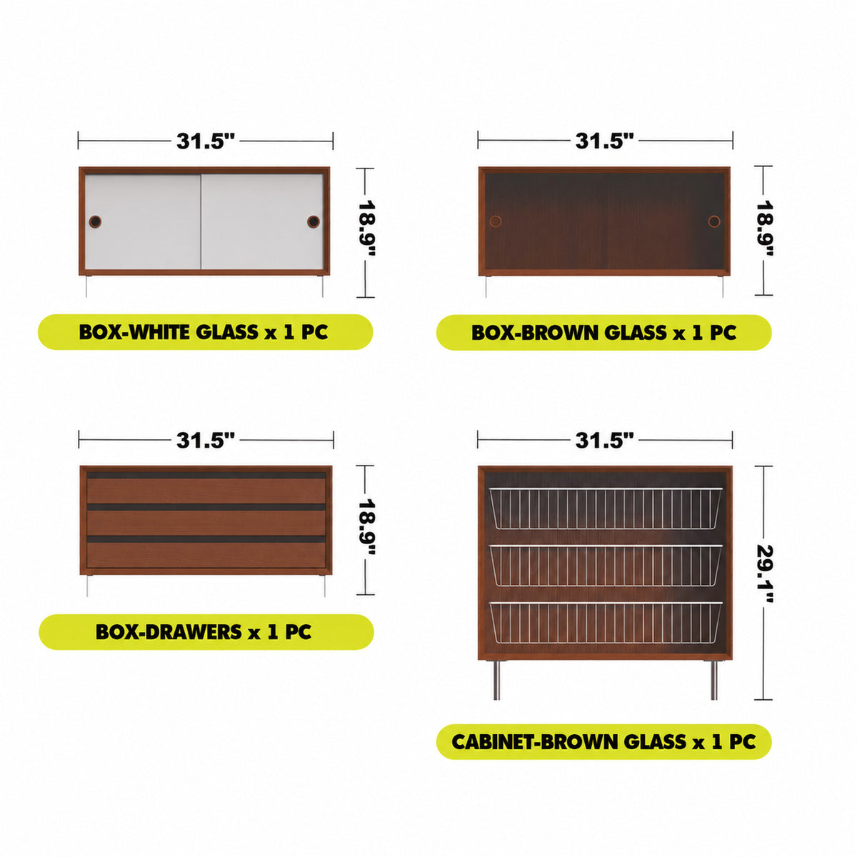 Bauhaus Boxwood Modular Hanging Wall Shelf System MUSE WARDROBE Size Chart_2