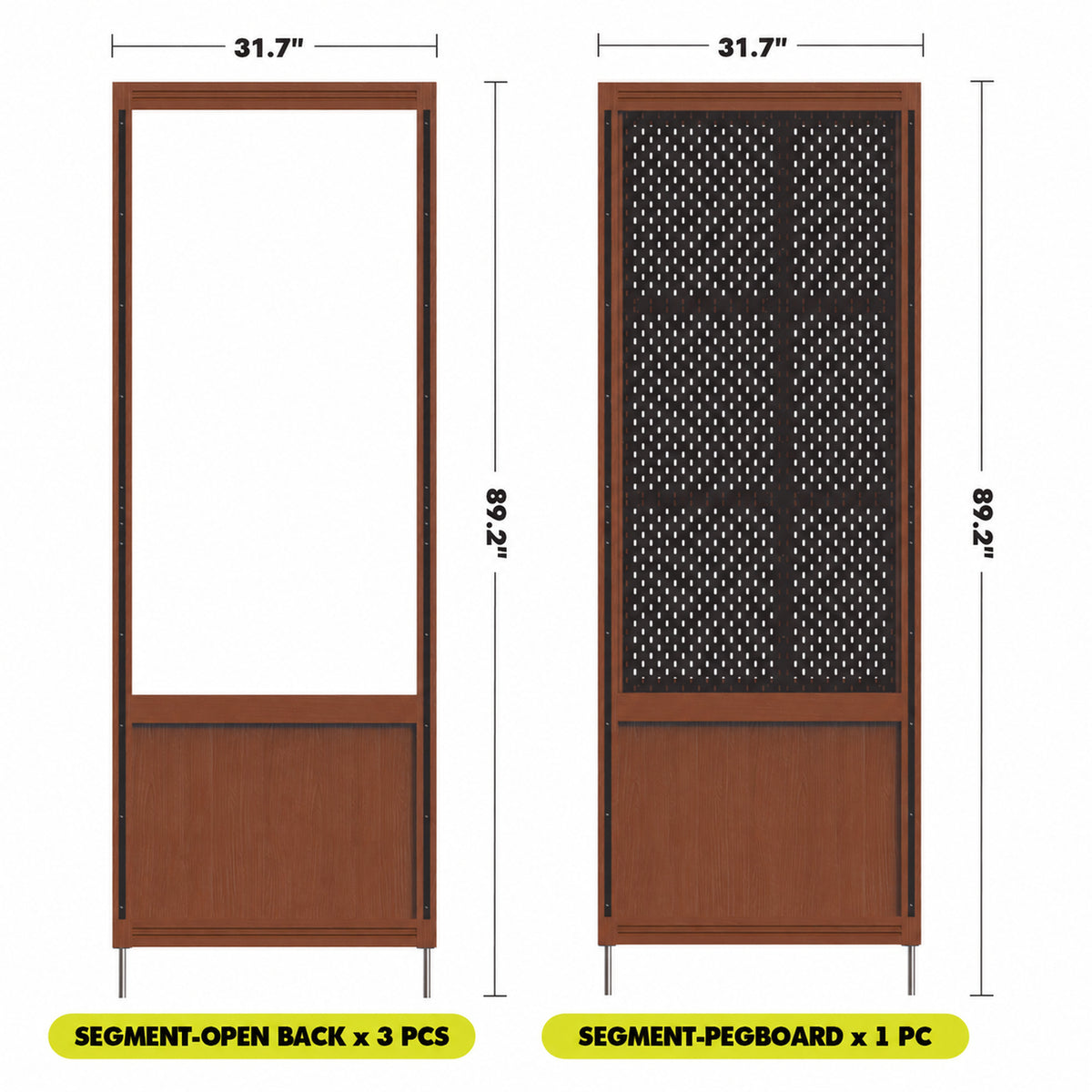 Bauhaus Boxwood Modular Hanging Wall Shelf System MUSE DINING Size Chart