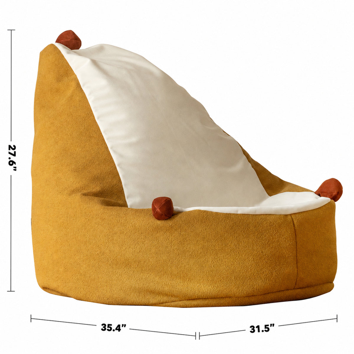 Scandinavian Boucle Fabric Bean Bag 1 Seater Sofa HEDGEHOG Size Chart