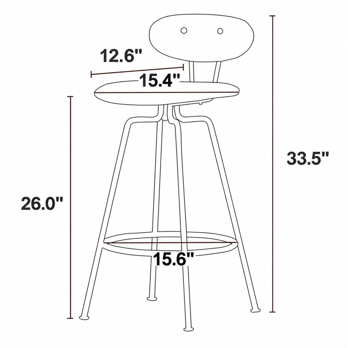 Bauhaus Boxwood Bar Chair THE OLD Size Chart