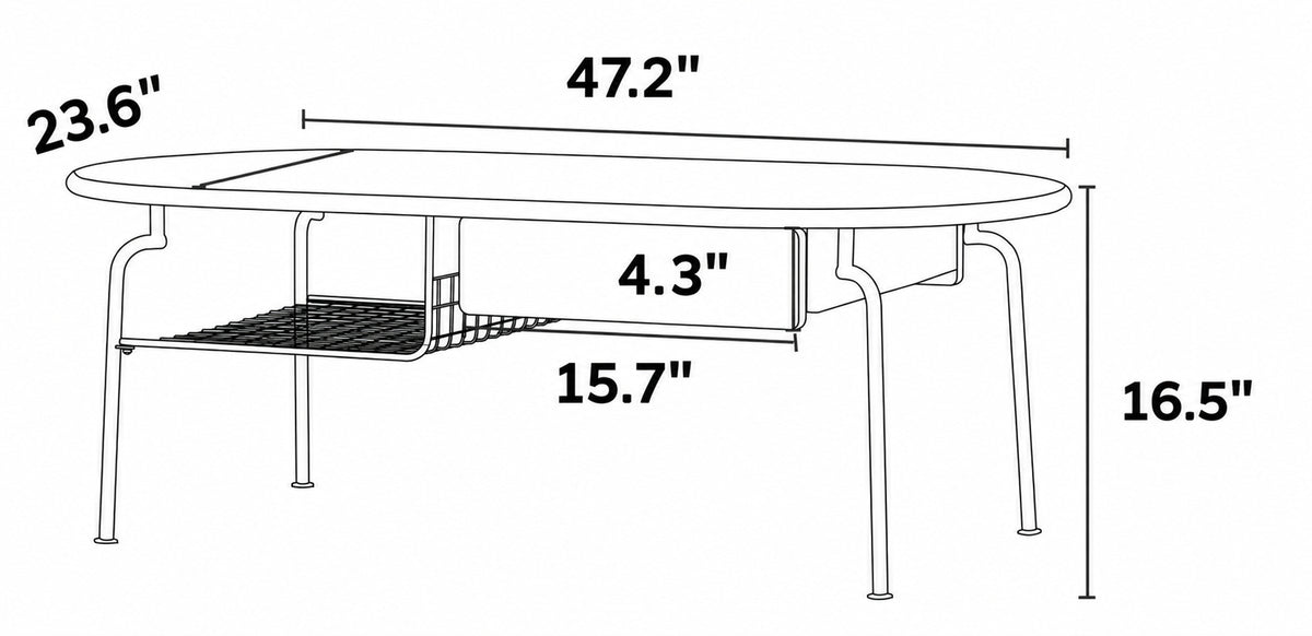 Bauhaus Boxwood Coffee Table CLOUD Size Chart