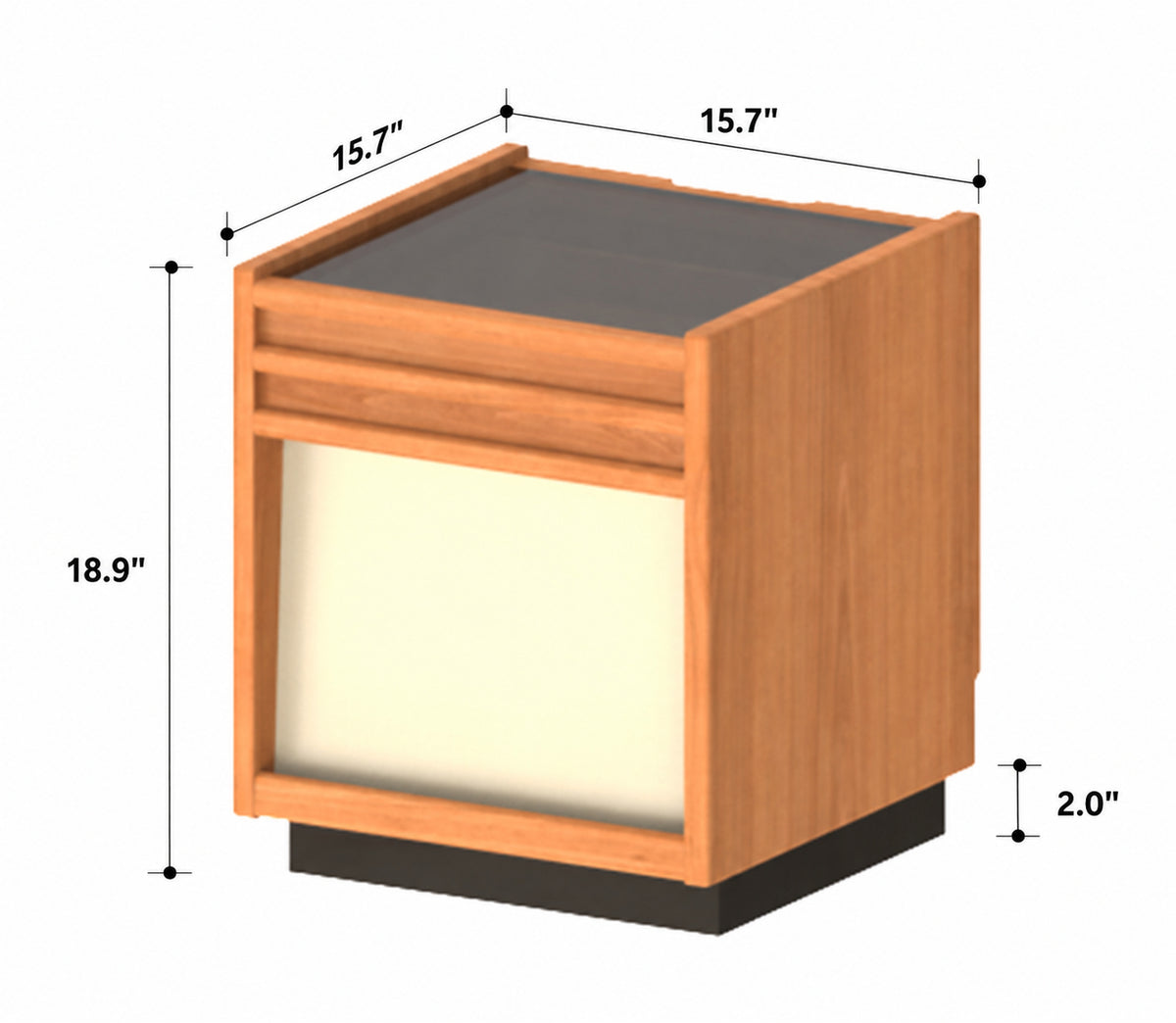 Scandinavian Cherry Wood Side Table TIMELESS Size Chart