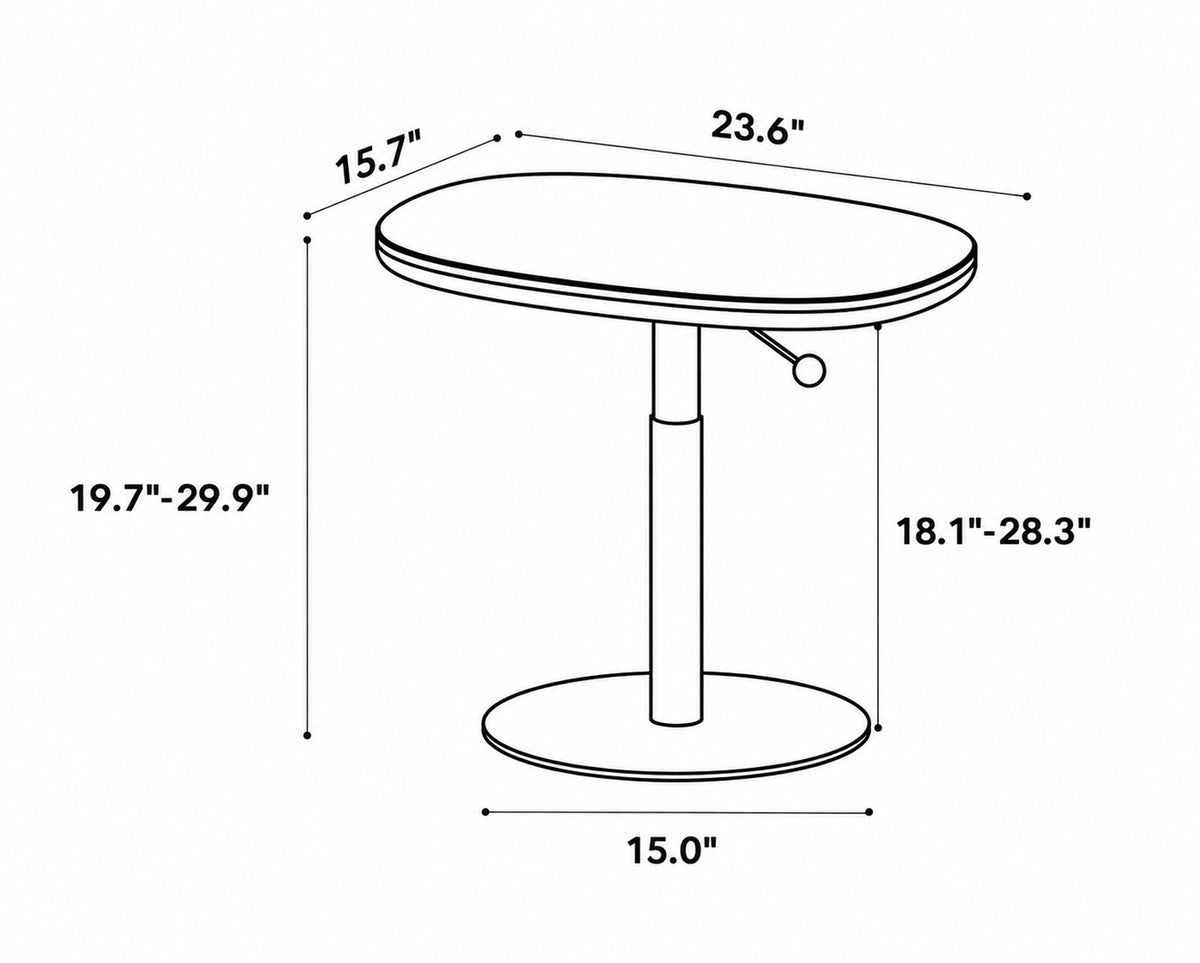 Bauhaus Sintered Stone Boxwood Height Adjustable Side Table ROMAN Size Chart