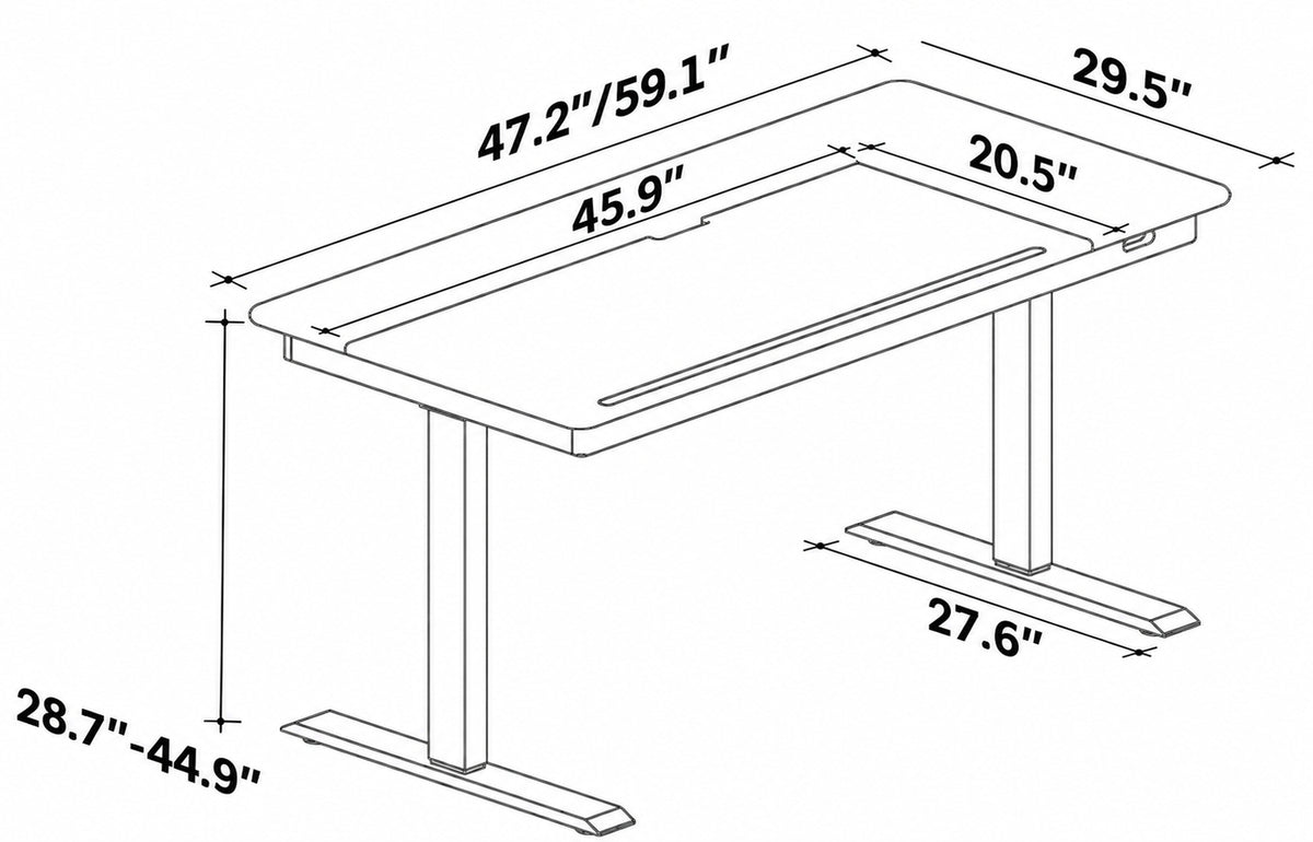 Scandinavian Cherry Wood Electric Height Adjustable Study Table KAZAMA Size Chart