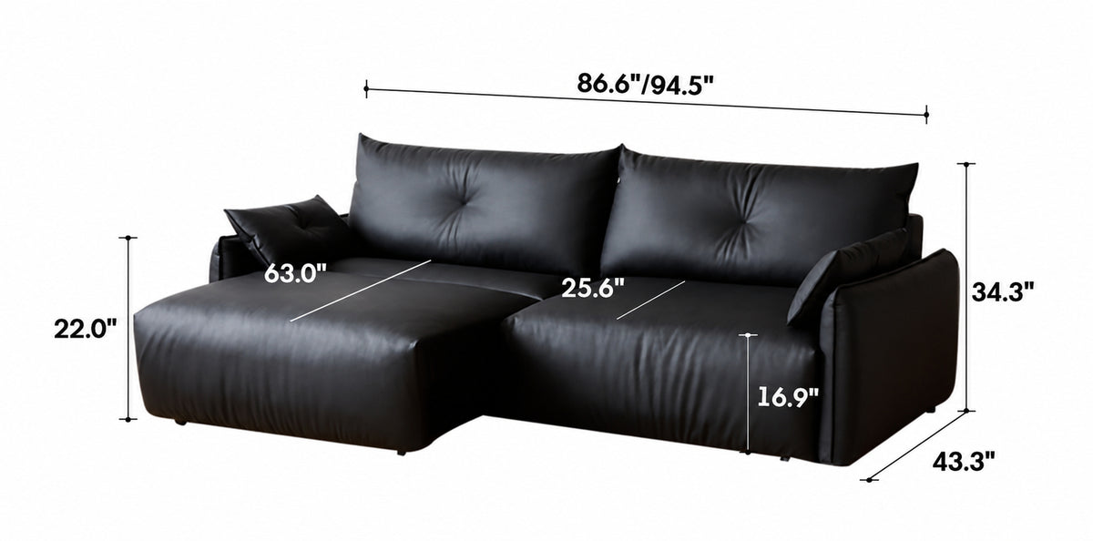 Modern Microfiber Leather Electric Recliner 3 Seater Sofa EVENA Size Chart