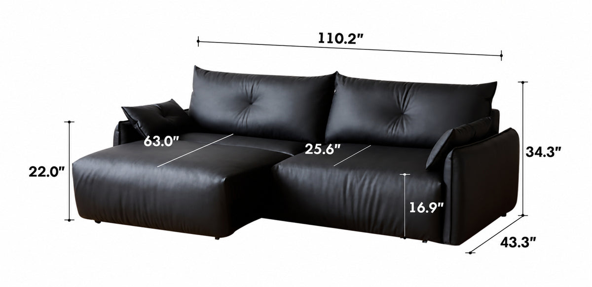 Modern Microfiber Leather Electric Recliner 4 Seater Sofa EVENA Size Chart