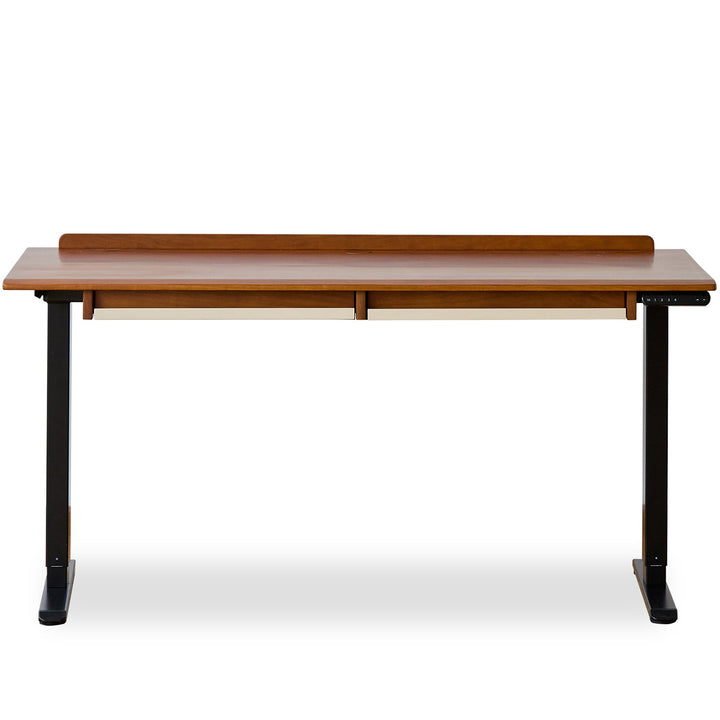 Bauhaus boxwood electric height adjustable lift-up study table elevate in still life.