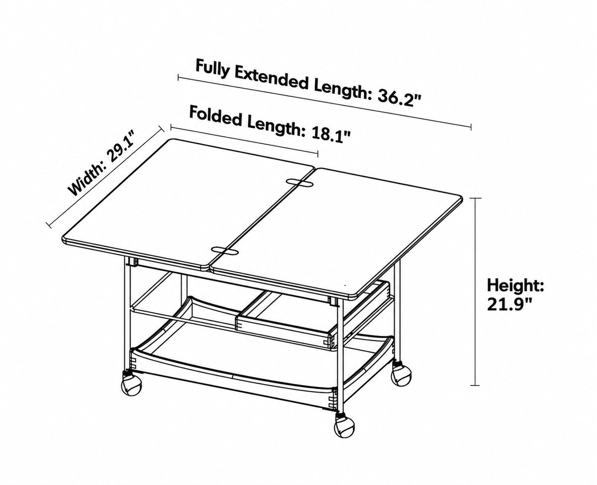 Bauhaus Boxwood Extendable Coffee Table VERSA Size Chart