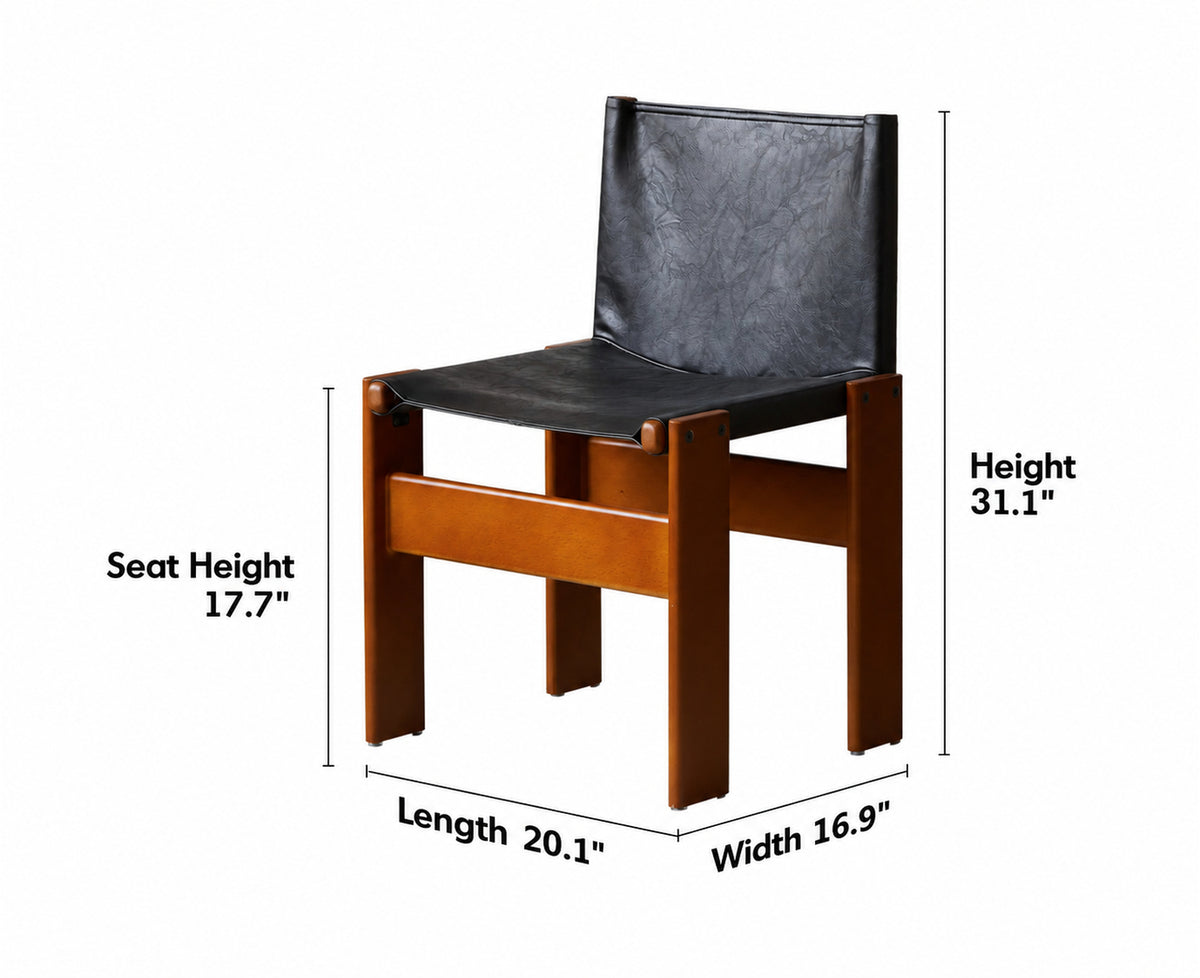 Bauhaus Genuine Leather Dining Chair TANSU Size Chart