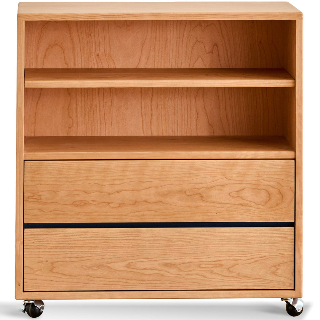 Scandinavian Cherry Wood Wheel Mobility Cabinet TIME