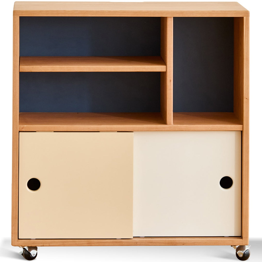 Scandinavian Cherry Wood Wheel Mobility Cabinet TIME