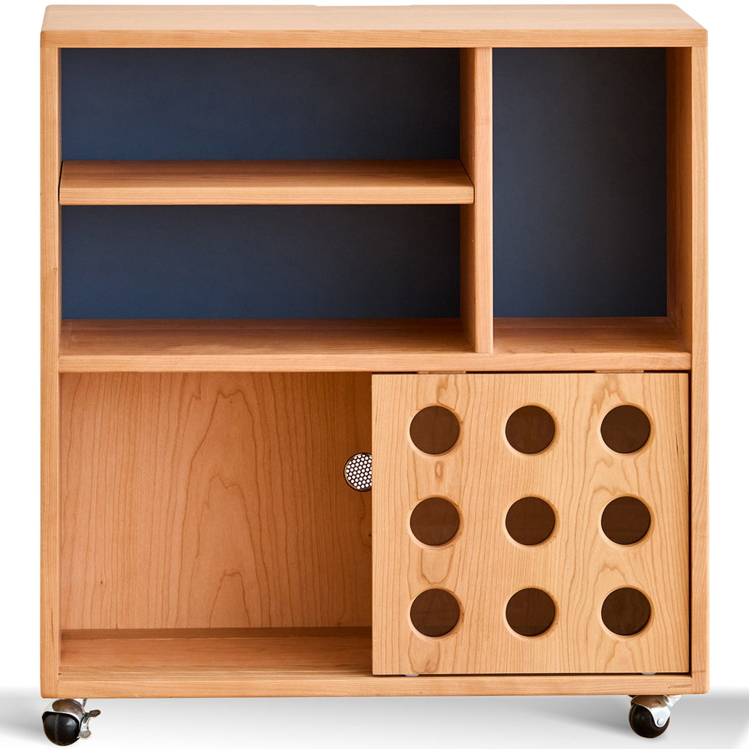 Scandinavian Cherry Wood Wheel Mobility Cabinet TIME